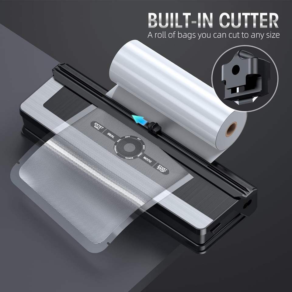 Alibaba Sealing Led 8 in 1 Food Vacuum Sealer Machine with Build-in Cutter Automatic Air ...