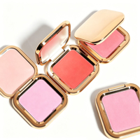 Palette de fard à joues en poudre gaufrée couleur unique de marque de luxe, pigment minéral longue tenue, fini scintillant et mat, maquillage blush