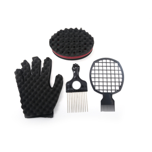 Set di 4 Pettini <span class=keywords><strong>Afro</strong></span> in Metallo con <span class=keywords><strong>Spugna</strong></span> per <span class=keywords><strong>Capelli</strong></span>, Spazzola per Uomini di Colore, Arricciacapelli - Product Image 5
