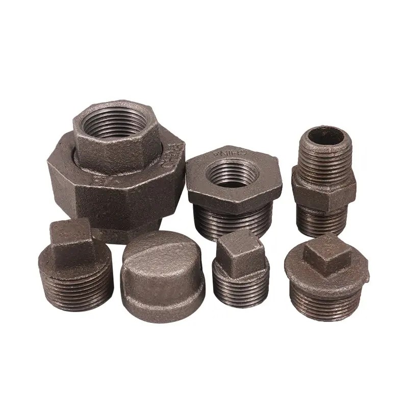 Galvanized steel BSP NPT threaded Malleable Iron Plumbing fire fighting Cast Black Iron Fittings