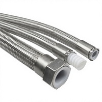 VALLOK Vente en gros directe usine Tuyau flexible en acier inoxydable poli de 1/8 à 1 3 pouces avec raccord à bride basse et haute pression