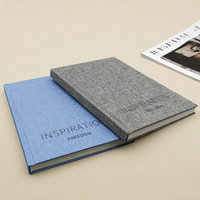 Carnet de notes A5 haut de gamme en tissu fait main, style japonais, avec feuille d'or, pour affaires, écologique, reliure sans colle, cadeau, 200 pages
