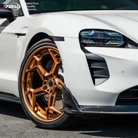 168 Ruedas de Aleación de Aluminio Forjado Bronce Cepillado Ligeras Personalizadas 5x112 5x130 para Lamborghini Panamera Taycan de 19-22 Pulgadas