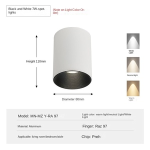 ไฟดาวน์ไลท์ LED ติดเพดานสำหรับตกแต่งในร่มสีดำ15W - Product Image 2