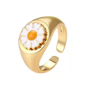 Wide Face Egg Flower Ring für Frauen in koreanischer Version Personal isierter Yang Flower Open Mouth Ring im Walds til