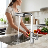 Robinet de cuisine moderne noir mat en acier inoxydable 304, très vendu, mitigeur eau chaude et froide avec cartouche céramique