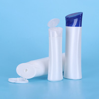 Bouteille de shampoing en PE pour l'industrie de la beauté, capacités de 250 ml et 400 ml, bouchon à clapet, impression sur surface, traitement par sérigraphie