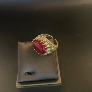 KAMMY Bagues Ajustables Tendance Nouveau Design 2026 en Laiton Plaqué Or 18 carats avec Pierres Naturelles Émeraude Rouge Jaune, Bijoux Fins et Gemmes - Product Image 2