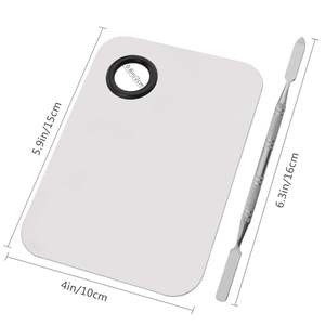 Paleta de mezcla de maquillaje de acero inoxidable con espátula paleta cosmética para base Nail Art herramienta de artista de maquillaje profesional - Product Image 3