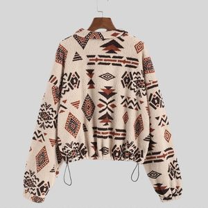 Custom Coat for <strong>Ladies</strong> Aztec Print Ethnic Ultra Fine <strong>Teddy</strong> <strong>Bear</strong> <strong>Fleece</strong> <strong>Hoodie</strong> Zipper Coat - Product Image 1