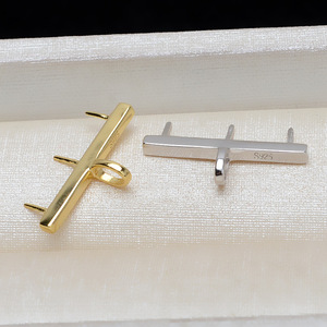 Colgante de Plata S925 con 3 Cuentas para Mujer, 7-8 Pulgadas, Accesorios de Joyería DIY, Colgantes Finos, Dijes de Moda, Bandeja Vacía 2969 - Product Image 2