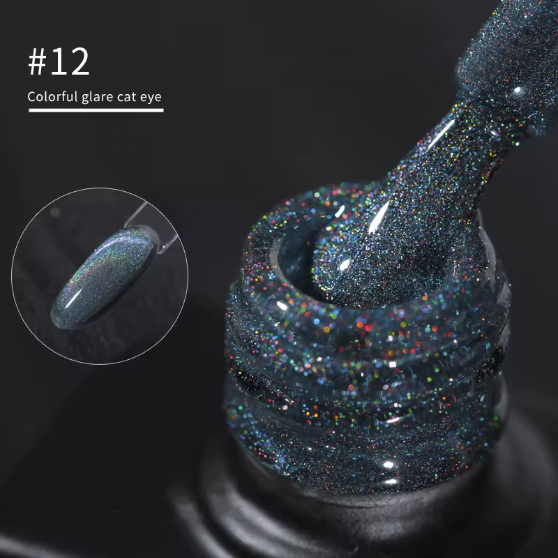 # เจลทาเล็บตาแมวสะท้อนแสง 12 สี