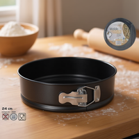 Molde Redondo para Pastel de Queso y Repostería de 24 cm, de Metal Resistente con Revestimiento de PTFE, para Productos Horneados Perfectos, Solo Lavar a Mano
