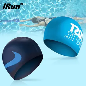 Sunfei Eco Friendly Lightweight Large Size Silicone Swim Cap Kids Swim Cap Custom Printed Brand Logo For Women Men