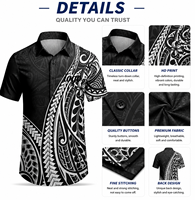 Chemise Polynésienne Hawaïenne Personnalisée Samoa Îles Cook Tahiti Îles du Pacifique Chemise Aloha Tribale Fabricant pour Organisateurs d'Événements