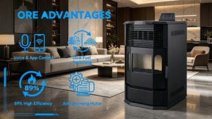 ANTON BOILER Poêle à granulés de biomasse multi-combustibles avec garantie de 2 ans Économie d'énergie et haute sécurité - Product Image 4