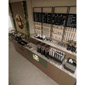การตกแต่งภายในร้านกาแฟสไตล์วบิซาบิสมัยใหม่ เฟอร์นิเจอร์คาเฟ่สั่งทำพิเศษ ไมโครซีเมนต์ ไม้ โลหะ การออกแบบร้านกาแฟเฉพาะทาง - Product Image 3