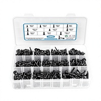 Lot de 450 vis autotaraudeuses en acier inoxydable 410 de qualité 2, avec queue de perçage, en forme de queue d'aronde, emballées dans une boîte, couleur originale, pour l'exportation