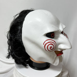 Nouveau film d'horreur <span class=keywords><strong>personnage</strong></span> scie masque caoutchouc souple effrayant Clown Masque Costume accessoires décoration Latex Halloween masque - Product Image 3