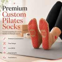 Chaussettes de yoga mi-mollet pour femmes, chaussettes de yoga antidérapantes personnalisées, chaussettes de yoga douces et confortables de haute qualité, logo personnalisé