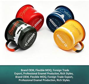 Retro Enamel <b>Coffee</b> Mugs With Logo Design For Camping Outdoor Use Stainless Steel Material Eco-Friendly Style - Product Image 2