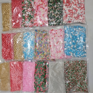 Perles de sucre comestibles pour pâtisserie, 1 kg, billes de sucre solides, bonbons Jimmies, décorations pour gâteaux, fournitures de décoration de gâteaux - Product Image 1