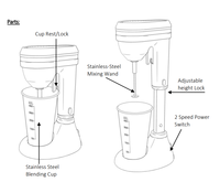 Nouveau 2022 – Mixeur et moulin à café électrique automatique 100W 450ML pour usage domestique – Boisson lactée économique