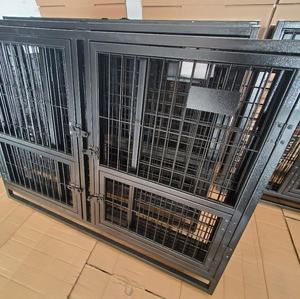 Niche pour chien robuste avec taille personnalisée, <span class=keywords><strong>cage</strong></span> classique en fer noir à double porte pour chien, stocks d'usine, <span class=keywords><strong>cage</strong></span> en fer - Product Image 3
