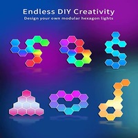 Lampe quantique modulaire hexagonale à commande par application ETOP, lumière murale LED RGB pour la décoration de la chambre à coucher et de la salle de jeux
