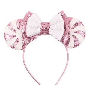 Sequin Valentijnsdag Hoofdband Festival Glitterminnie Mouse Hoofdband Voor Baby Meisje Sweety Haaraccessoires