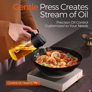 Rociador de <span class=keywords><strong>Aceite</strong></span> de Oliva de Vidrio Negro de 470 ml, Dispensador de <span class=keywords><strong>Aceite</strong></span> 2 en 1 con Control de Porciones, Botella de <span class=keywords><strong>Spray</strong></span> de <span class=keywords><strong>Aceite</strong></span> de Cocina de Grado Alimenticio para Cocina - Product Image 6