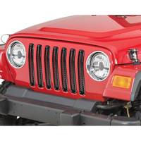 Bouchon universel pour calandre de voiture avec trous ronds en plastique ABS, vente en gros pour Jeep Wrangler TJ 1999-2006, accessoire automobile tout-terrain