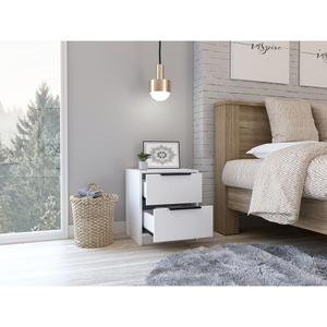 Cannon 2-Drawer Nightstand <b>White</b> Modern <b>Bedside</b> Storage <b>Cabinet</b> for Bedroom - Product Image 2