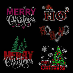 ملصق حراري لقميص بتصميم قبعة سانتا كلوز وعبارة '<span class=keywords><strong>Believe</strong></span>' لعيد الميلاد، مزين بالكريستال اللامع - Product Image 6