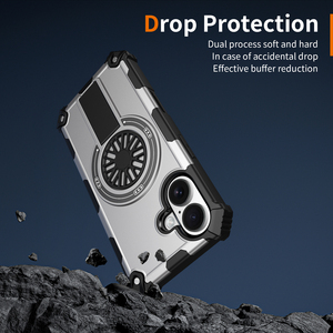 เคสโทรศัพท์มือถือกันกระแทก ทนทาน แม่เหล็กในตัว TPU+PC ลดแรงกระแทก สำหรับ iPhone 17 16 Pro Max และ <span class=keywords><strong>Samsung</strong></span> S25 Plus พร้อมขาตั้ง - Product Image 2