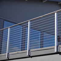 Système de garde-corps en câble pour terrasse extérieure moderne, en acier inoxydable 316, pour jardin, patio, balcon, escalier
