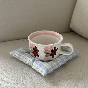 Promotional Fabric Drink Coaster Insulation <b>Teacup</b> Tea Mat Cotton Coasters for Table Decoration Accessories - Product Image 3