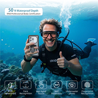 Haute qualité 15M prise de vue haute définition sous-marine Double couche entièrement scellée 6.9 pouces étui de téléphone portable universel IPX8 étanche