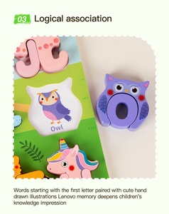 Juguete Educativo de Madera para Niños, Rompecabezas de Letras y Animales para la Educación Temprana, Bloques de Construcción Cognitivos en Inglés - Product Image 6