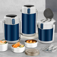 Boîte à lunch isotherme sous vide en acier inoxydable SUS304 de haute qualité pour employés de bureau, seau isotherme multicouche, pot de transport pour étudiants