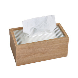 Wooden Tissue Box <b>Bamboo</b> Wood Grain Desktop Storage For Home Living Room <b>Coffee</b> <b>Table</b> Use - Product Image 5