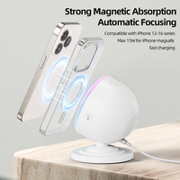 Chargeur sans fil magnétique de bureau 3 en 1 Qi2 avec haut-parleur Bluetooth et lampe de nuit RGB OJD-136
