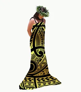 Hot Selling Polynesische Samoan Tribal Design Custom Vintage Unieke Sublimatie Printproces 100% Polyester Stof