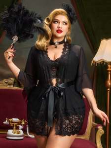 C104 大码黑色 4XL 性感胖女内衣 - Product Image 5