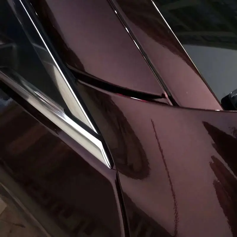 TSAUTOP 1.52X18M süper parlak metalik siyah gül araba vinil filmi araba tüm vücut