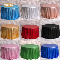 Nappe ronde à paillettes YACHEN pour les fêtes, les anniversaires, les mariages, les réceptions de mariage, décoration de table, nappe de fête scintillante