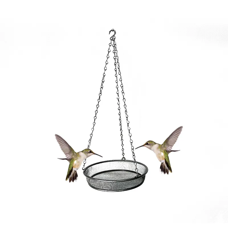 Hochwertige hängende Metall Vogel Samen Tablett Outdoor Yard Garten Metall Mesh Tray Vogel Feeder