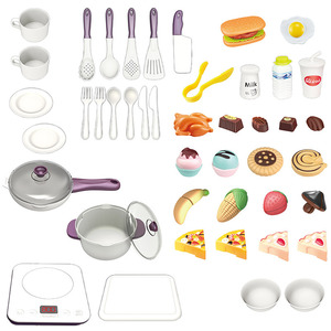 Children's Pretend <b>Play</b> Kitchenware Set Plastic Tableware Toy For Ages 2 4 Years Simulated Cooking Food <b>Accessories</b> Gift - Product Image 1