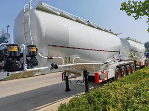 Op Maat Gemaakte Bulk Cement Poeder Tank Lage Dichtheid Materiaal Transport Aanhangwagen Vliegas 30 50 Vierkante Cement Tanker Oplegger