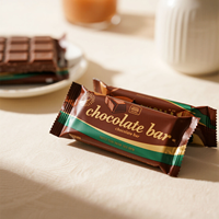Emballage alimentaire personnalisé avec logo imprimé en usine, 100g 250g 500g, mat, qualité alimentaire, debout, avec fermeture arrière, pour en-cas, chocolat, barre protéinée